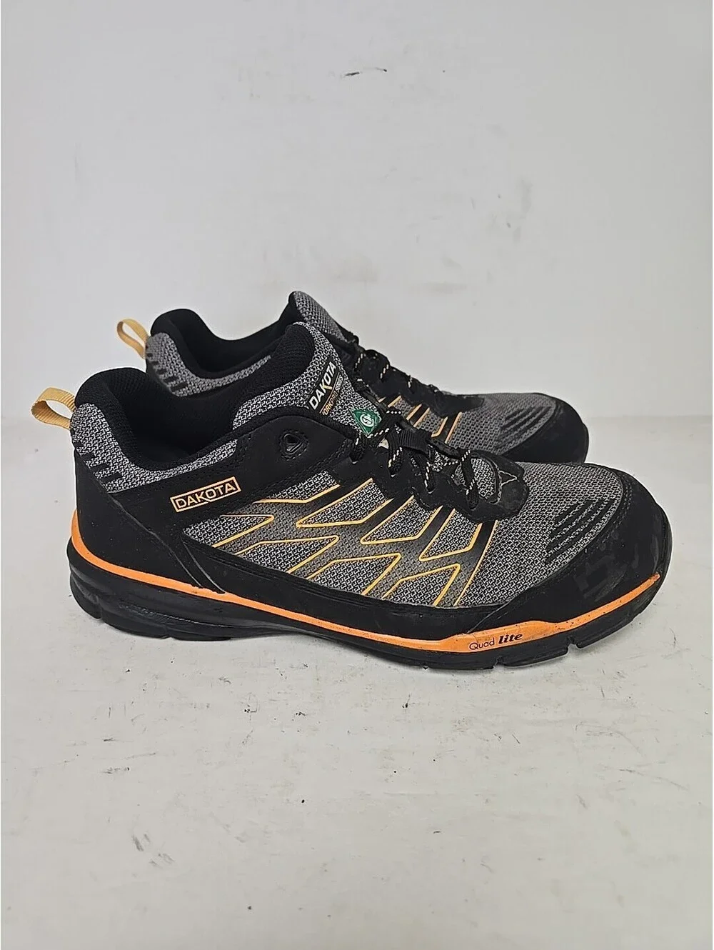 DAKOTA Men's 3604 Aluminum Toe Steel Plate Quad Lite Work Shoes Grey Size 9M